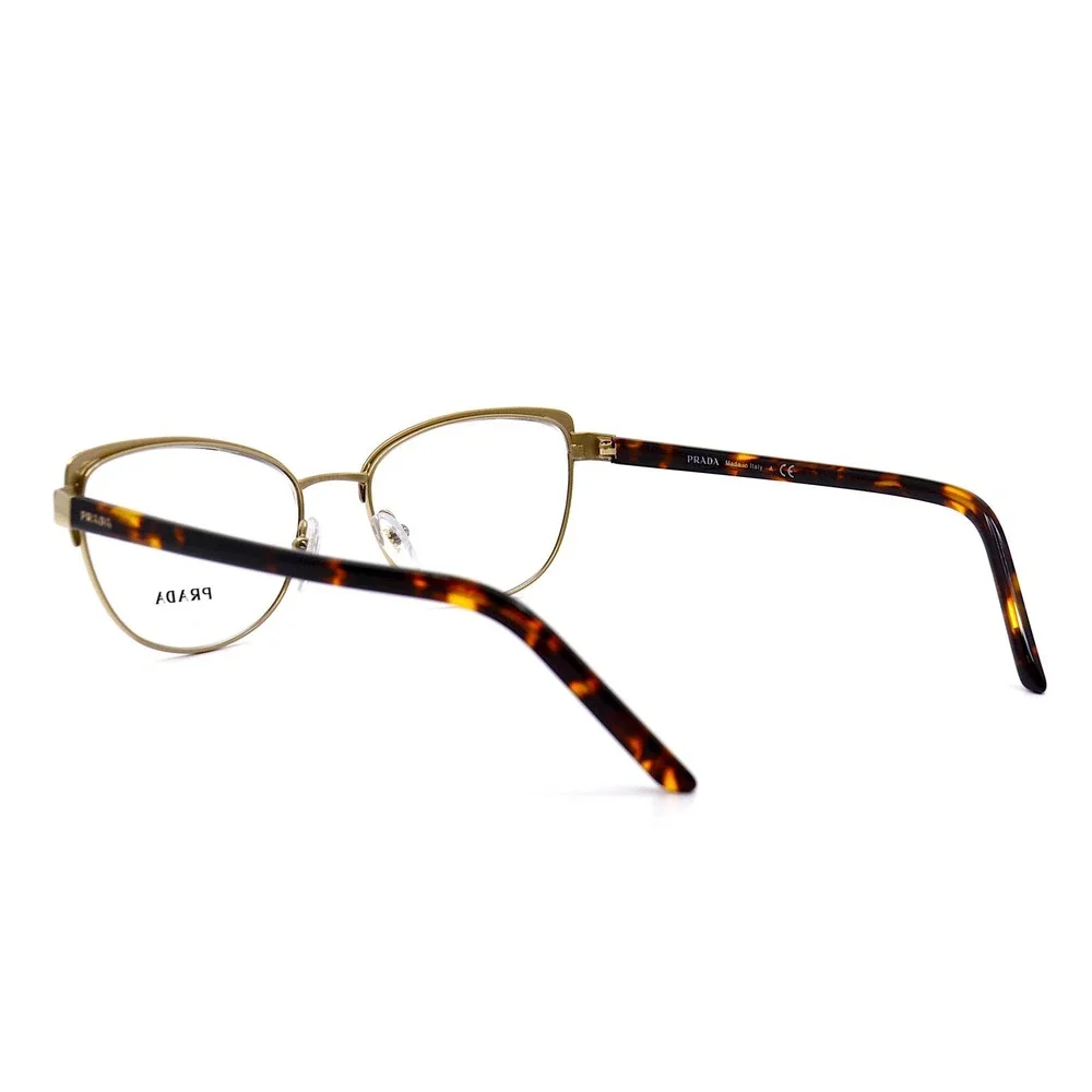 NEW PRADA PR 63XV 09B1O1 BORDEAUX/ GOLD DEMO LENS AUTHENTIC EYEGLASSES F…